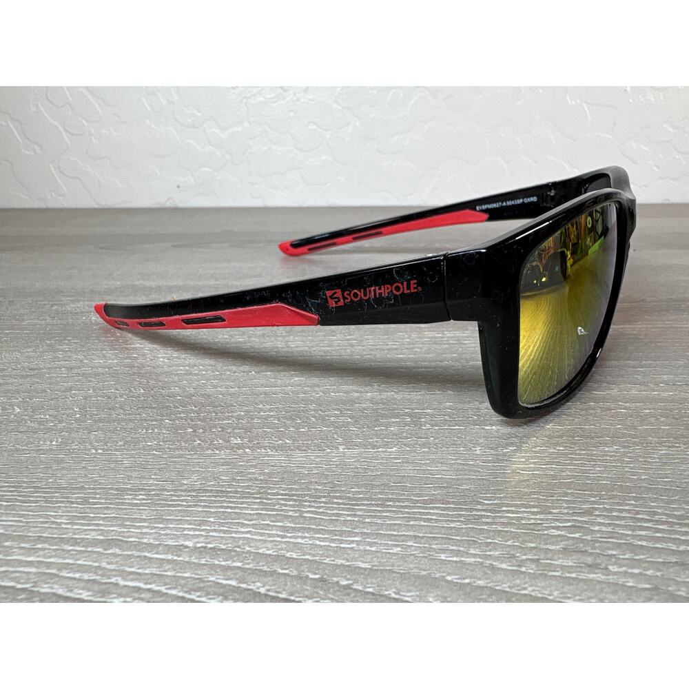Southpole Biohazzard Black Red Mirrored‎ Lense Men's Sunglasses
